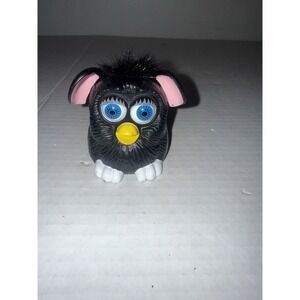 1998 McDonalds Furby Happy Meal Peek-a-boo Toy Black Body Black Tuft Blue Eyes